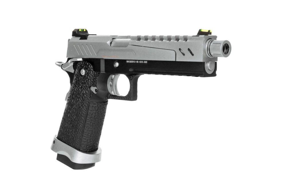 Pistola de airsoft Hi-capa 5.1 Split Slide - negro/cromo