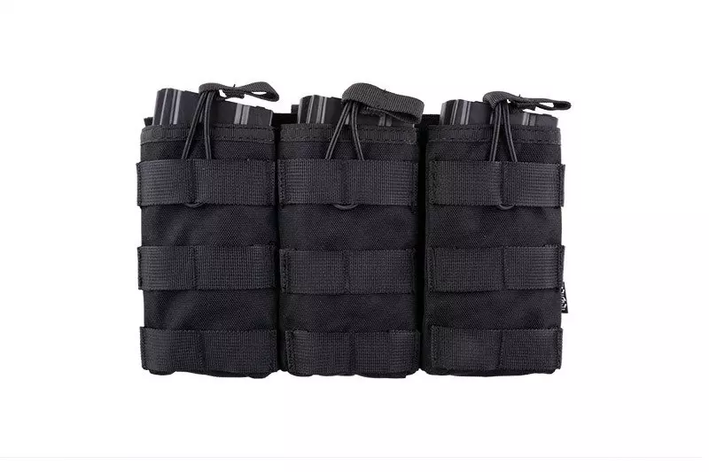 Potrójna ładownica Open I na magazynki AK/M4/G36 - czarna