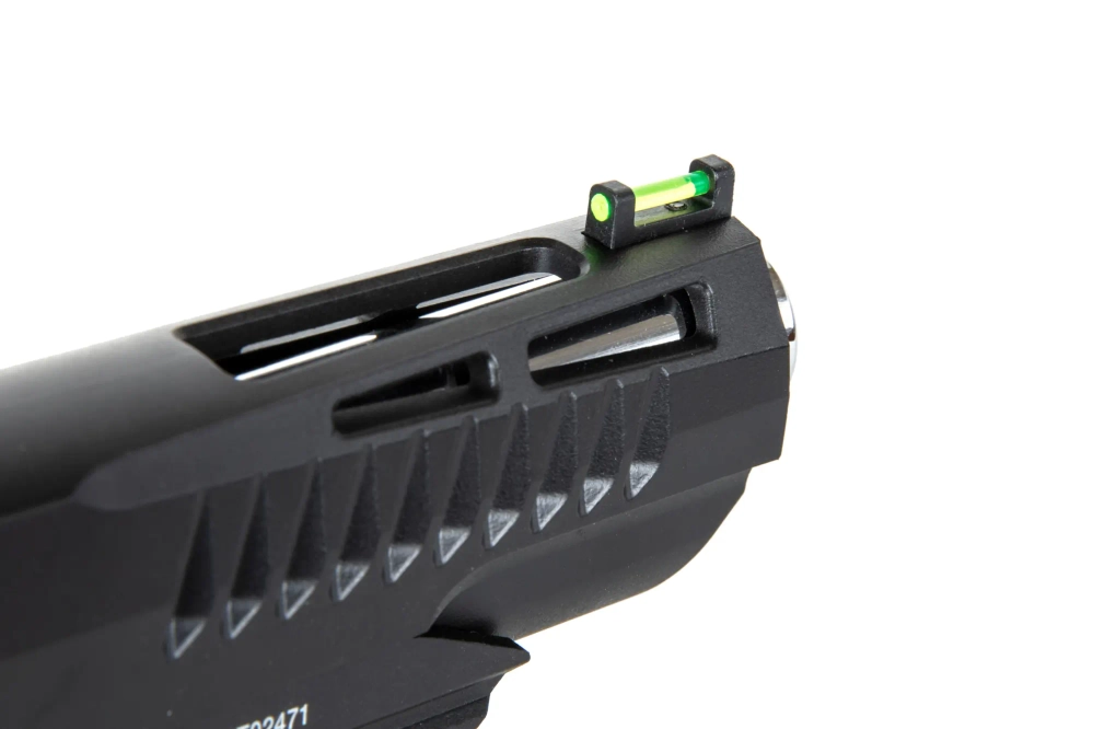 Pistola de airsoft Modify Trinity Hi-Capa 5.1 (Corredera nylon) Green Gas Negro