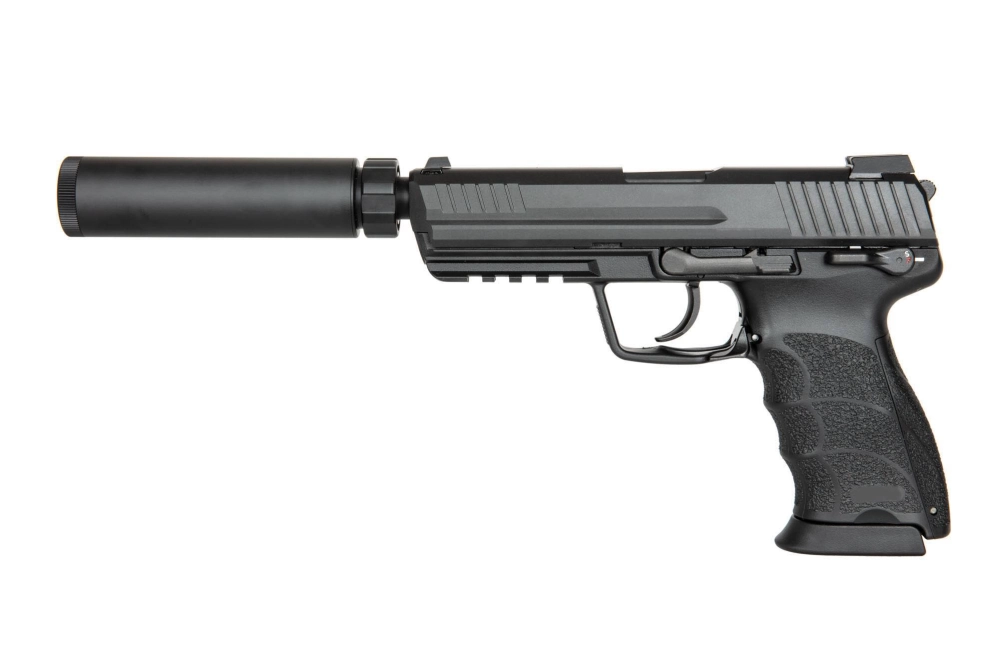 Réplique de pistolet tactique TM45 avec silencieux - noir