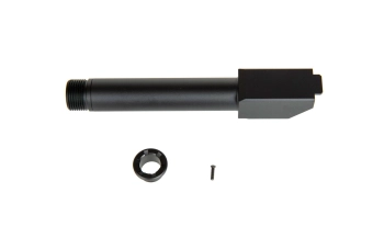 Canon externe 2 Voies Fixes" Non-Recoiling pour répliques Umarex Glock 19X - Noir "