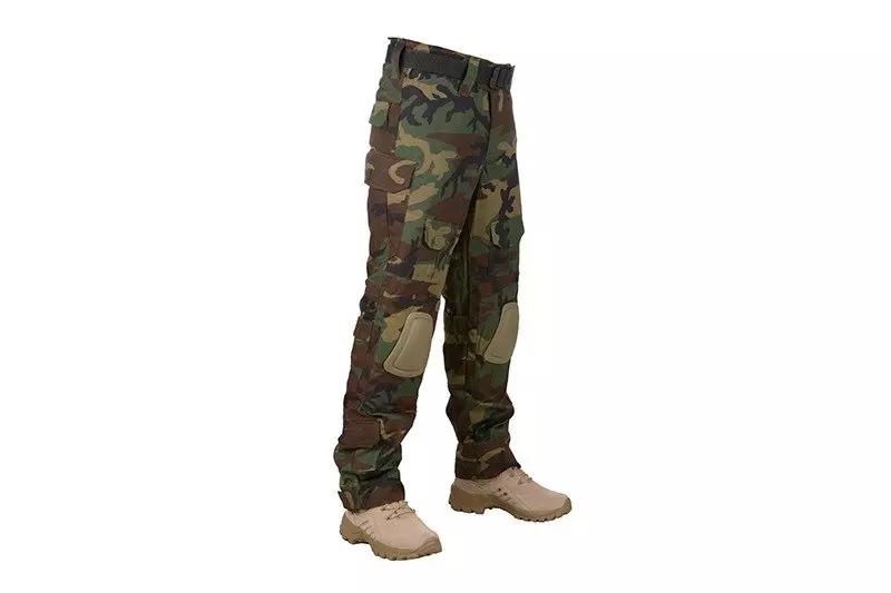 Combat Uniform Pants with knee pads - woodland