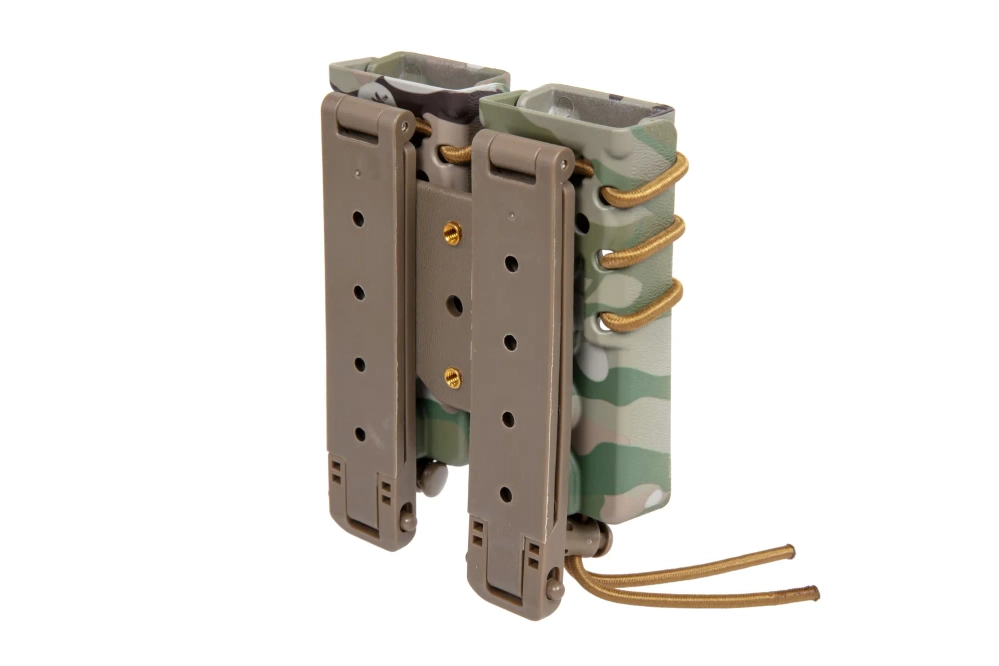 Nosič na 2 zásobníky ráže 9 mm Wosport Urban Assault Long Quick Pull MC