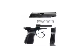 Pistola de airsoft MK con silenciador - negro
