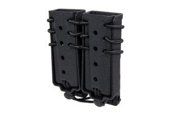 Drager voor 2 9mm magazijnen Wosport Urban Assault Long Quick Pull Zwart
