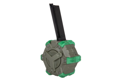 Gas drum magazine 350 balls for 1911 WE replicas - green