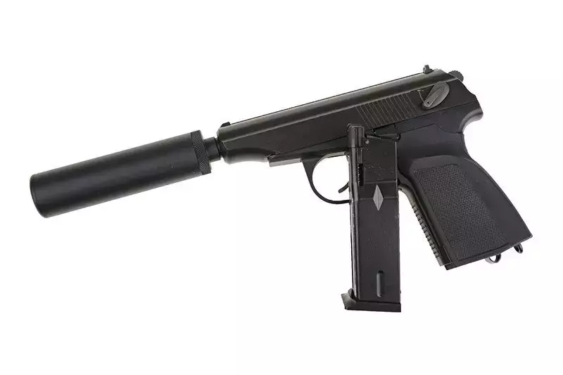 Réplique de pistolet MK avec silencieux - noir  