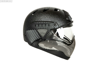 WarQ Full Face First Helmet Noir Rough (OUTLET)