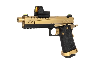 Pistola de airsoft Hi-capa 5.1 Split Slide - Negro/Oro (con red dotBDS)