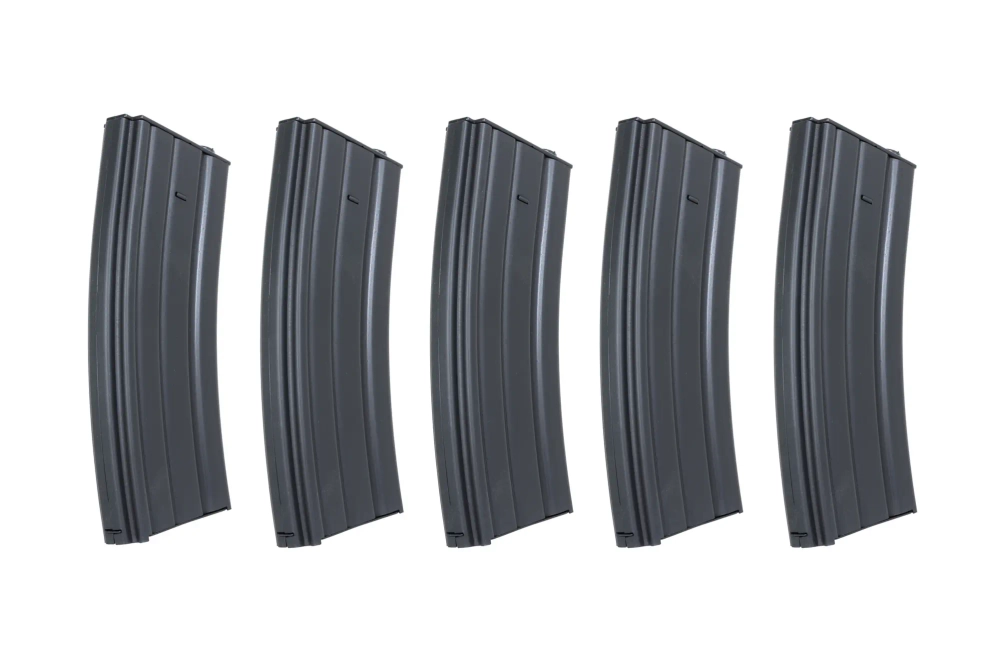Set of 5 low-cap 70-ball metal magazines Specna Arms Black