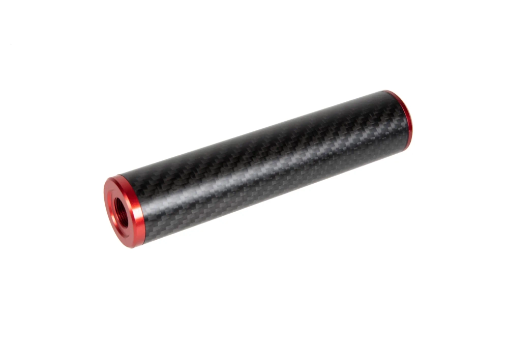 Silencieux carbone 30x150mm - Rouge