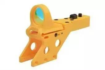 Airsoftová zbraň kolimátor a Reflexní zaměřovač SeeMore pro pistolí Hi-cap a - žlutý