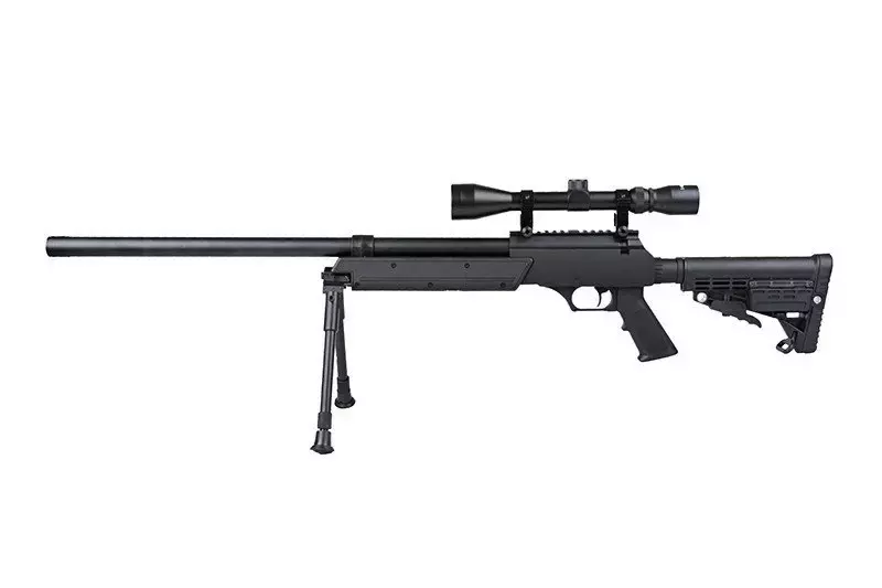 Airsoftová odstřelovací puška MB13D s optikou a dvojnožkou