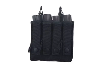 Double Open Top 2+2 Pouch - Black