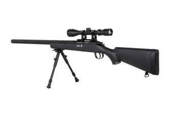Replika odstřelovací pušky Specna Arms SA-S12 EDGE™ s optikou a dvojnožkou černá