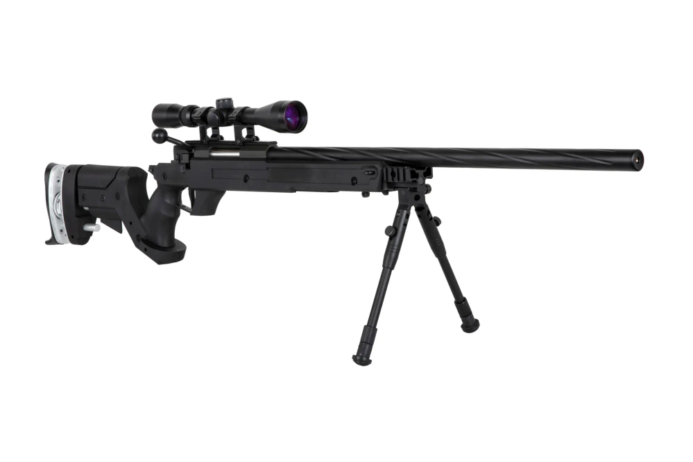Réplique de sniper SA-S13 EDGE™ avec lunette et bipied - noir
