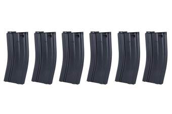 Sada 6 zásobníků SRC Low-Cap pro airsoftové zbraně M4 na 70 nábojů černá
