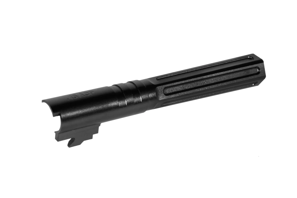 Hliníková vnější hlaveň LA Capa Customs HEXCUT pro airsoftové zbraně TM Hi-Capa 5.1 černá