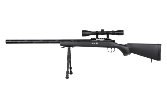 Replika odstřelovací pušky Specna Arms SA-S12 EDGE™ s optikou a dvojnožkou černá