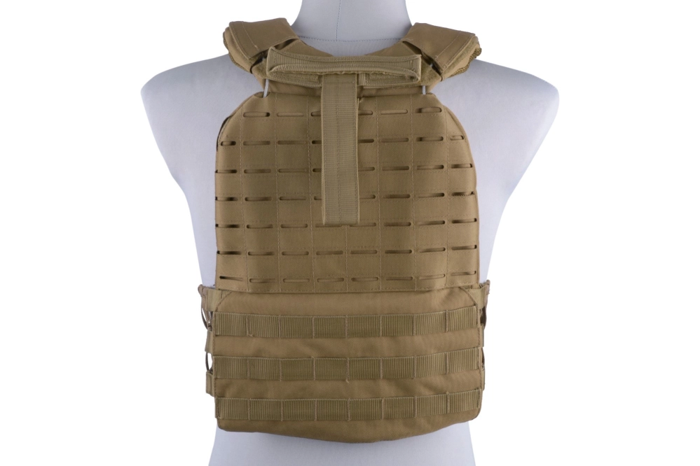 Chaleco tipo plate carrier molle/corte láser - marrón