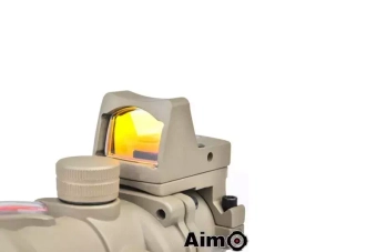 Replika lunety ACOG 4X32C (z podświetleniem światłowodowym i celownikiem RMR) - tan