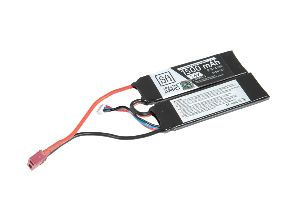 LiPo baterie 7,4V 1500mAh 20/40C - 2 moduly - T-Connect (Deans)