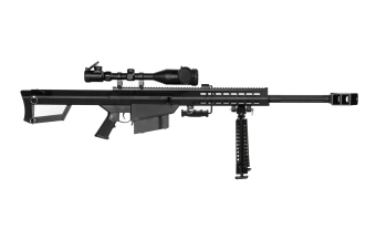 Replika karabinu  Barret® M82A1 CQB z lunetą i dwójnogiem - czarna