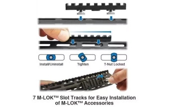 Front Super Slim Free Float AR15 15" M-LOK - czarny