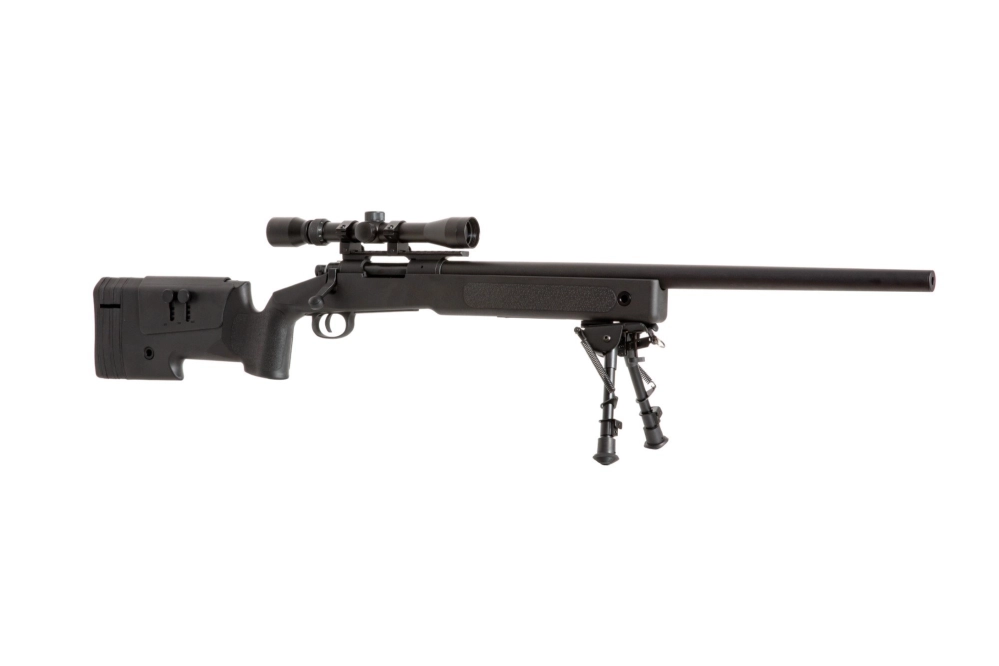 Fusil airsoft lunette de visée SA-S02 CORE™ et bipied - noir