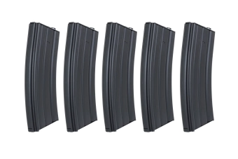 Set van 5 metalen magazijnen met hoge capaciteit 300 kogels Specna Arms Zwart