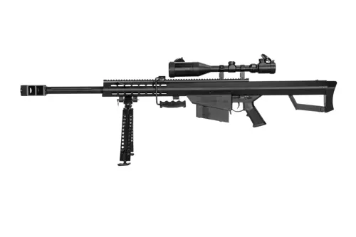 Rifle replica Barret® M82A1 CQB with scope and bipod - black