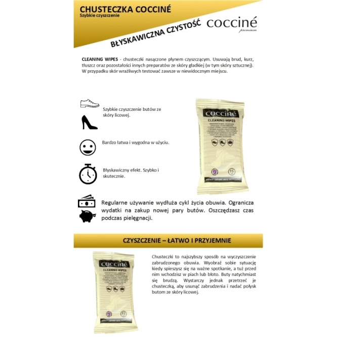 Chusteczki czyszczące do obuwia Coccine (15szt)
