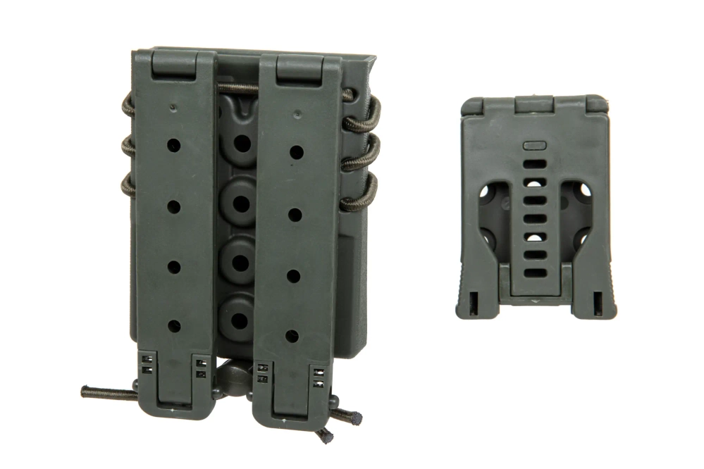 Drager voor 2 M4/M16 en 9mm magazijnen Wosport Urban Assault Quick Pull Olive