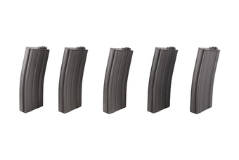 Set of 5 Low-Cap 70 BB Magazines for M4/M16 Replicas - Grey