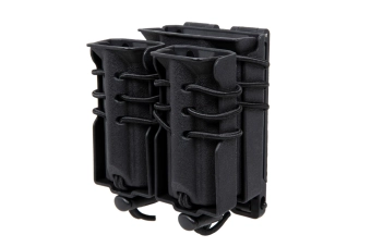 Drager voor 2 9mm magazijnen en een M4/M16 magazijn Wosport Urban Assault Quick Pull Zwart