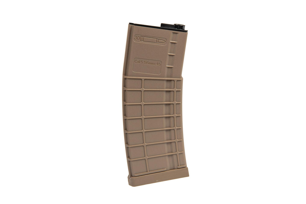 Chargeur hi-cap 350 pastilles pour répliques M4/M16 - tan