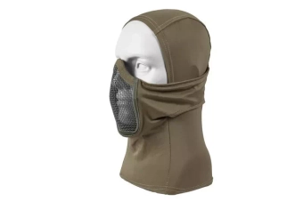 Thermoactive balaclava with steel mask - olive
