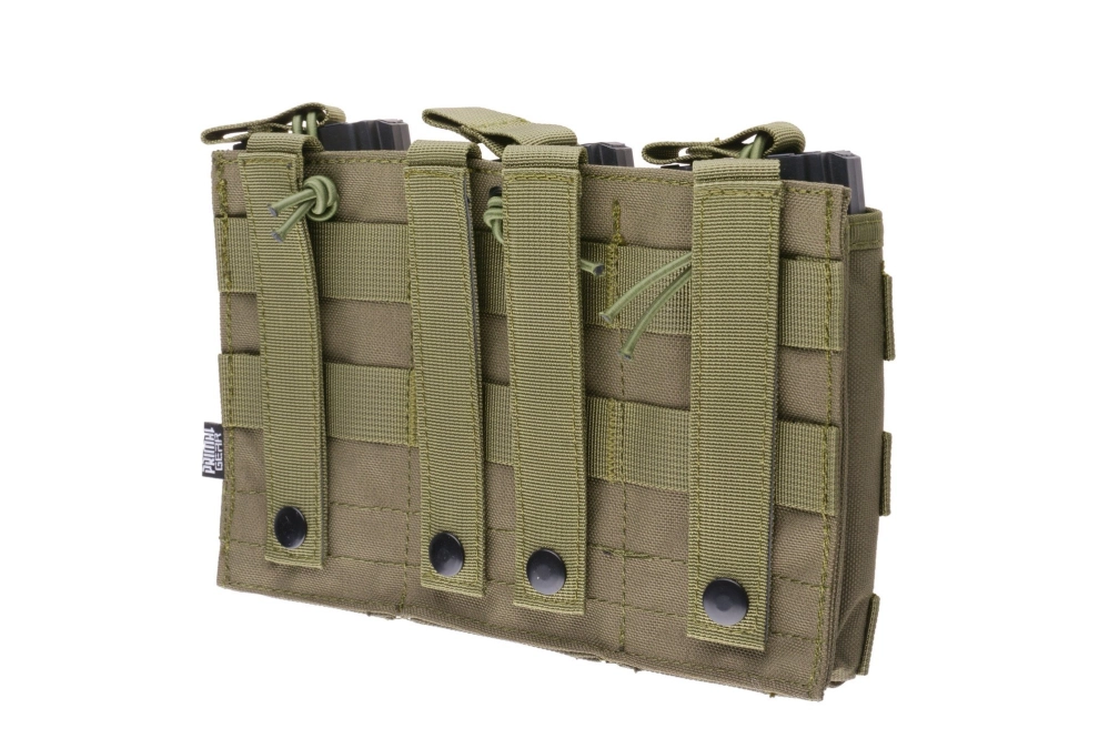 Bolsa triple Open I para cargadores AK/M4/G36 - verde oliva