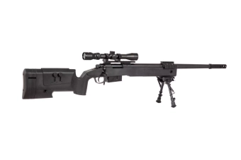 Replika karabinu wyborowego SA-S03 CORE™ High Velocity z lunetą i dwójnogiem - czarna