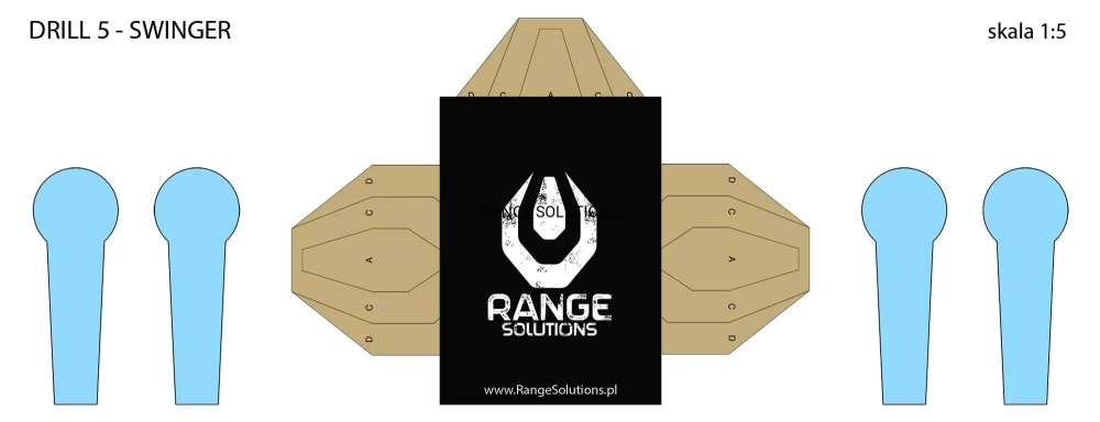 Cibles de tir Drill-5 Swinger - 50 pcs