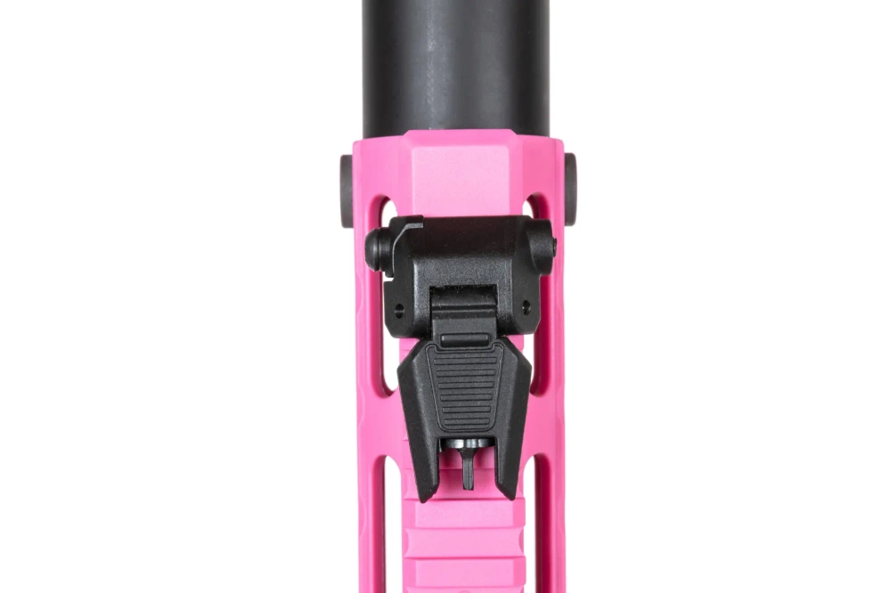 airsoft Specna Arms SA-FX02 FLEX™ HAL ETU Pistola subfusil rosa con dispositivo de descarga naranja