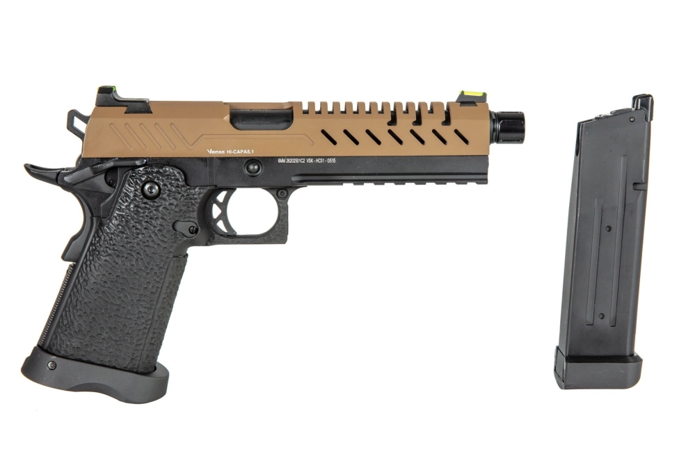 Airsoft pistole Vorsk hi-capa 5.1 - tan/black
