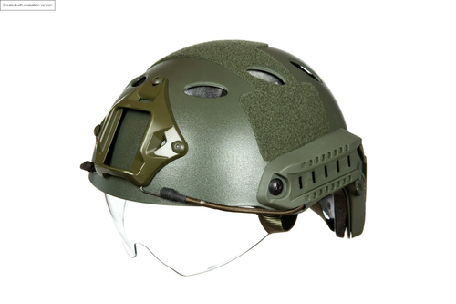 Replika Hełmu X-Shield PJ z goglami - Oliwkowy