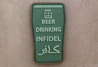 Patch 3D - Infidèle buveur de bière - Olive