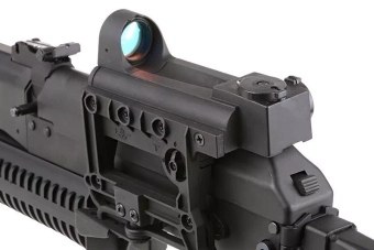 Airsoft samopal PP-19 Bizon s tlumičem a kolimátor