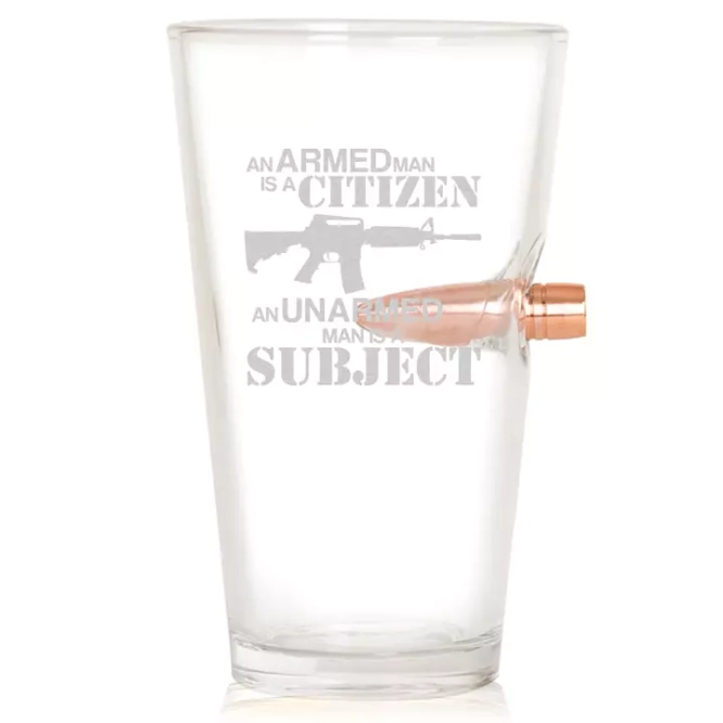 .50 Armed Man Beer Glass