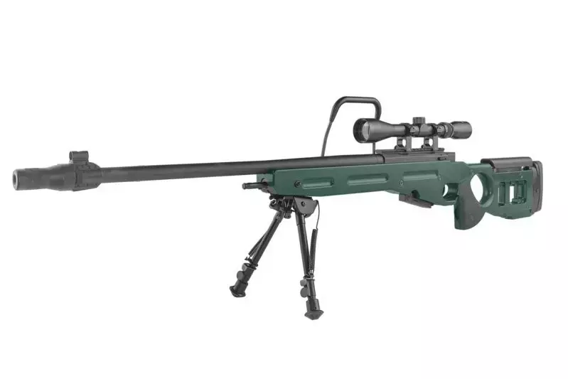 Replika karabinu snajperskiego SV-98 CORE™ z lunetą i dwójnogiem - russian green