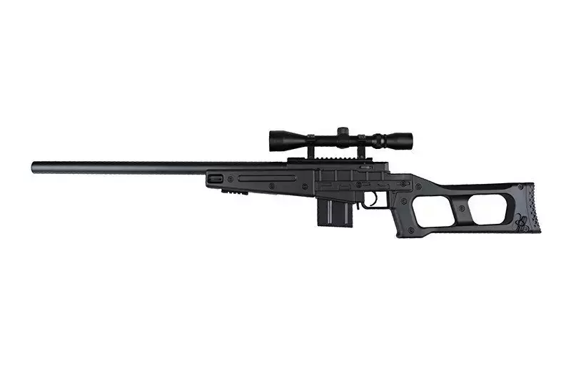 Airsoftová odstřelovací puška MB4408C s optikou - černá