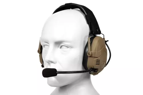 Taktyczne słuchawki aktywne Bluetooth HD-16 - Tan