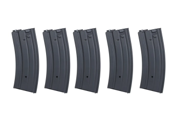 Set van 5 metalen magazijnen met hoge capaciteit 300 kogels Specna Arms Zwart